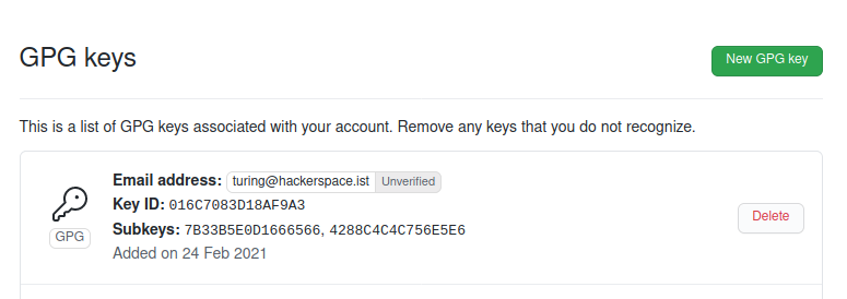 GitHub anahtar